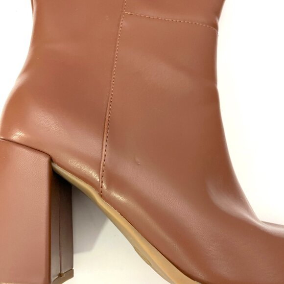 A New Day Eve Riding Block Heel Faux Leather Boots - Picture 3 of 16